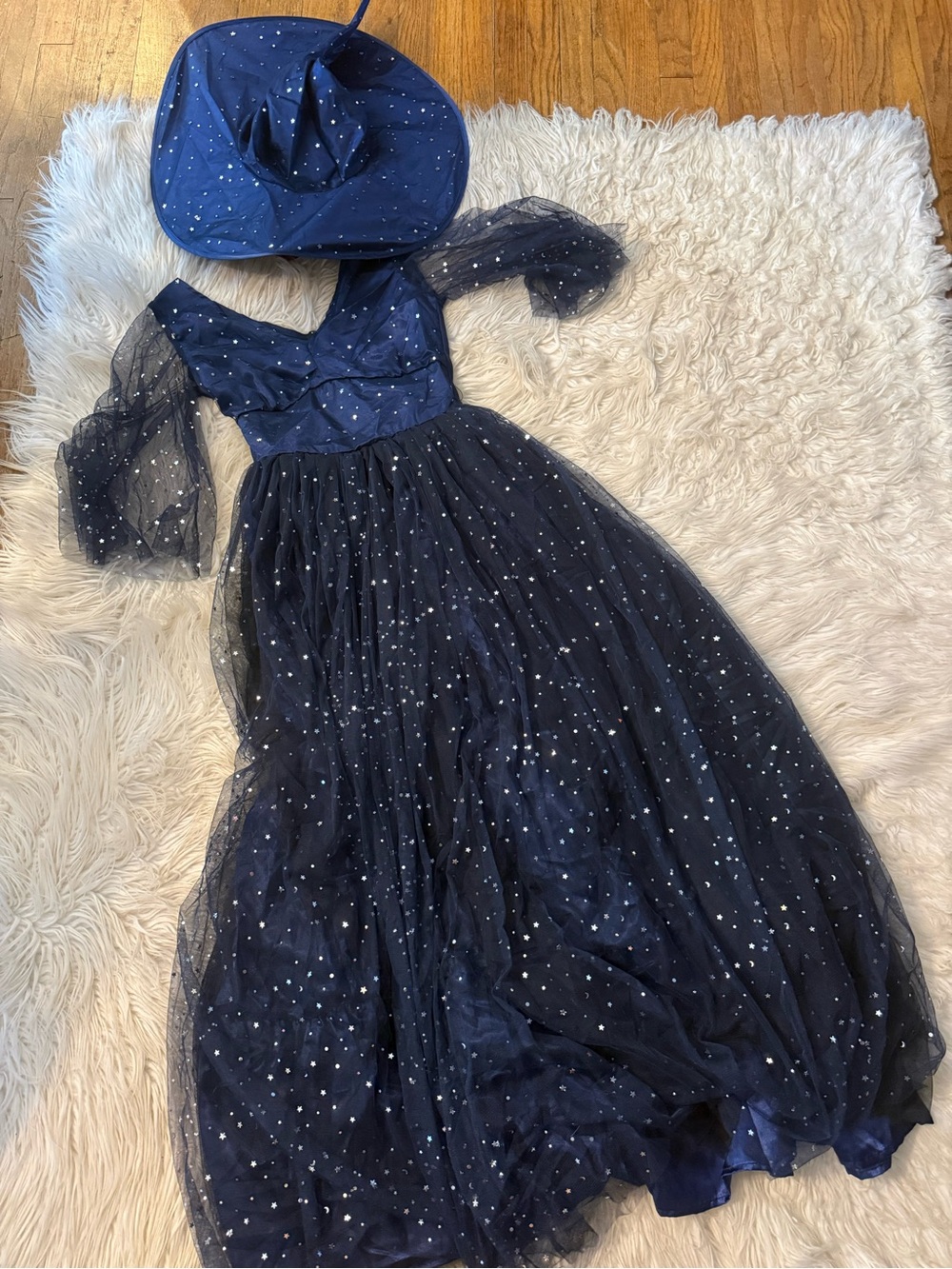 Women’s Navy Starry Witch Costume Dress with Hat